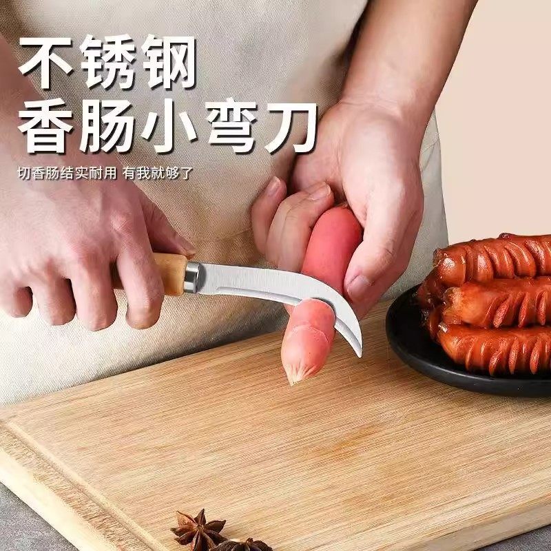 Car Storage Stainless Steel Scimitar Banana Knife Small Sickle Cutting Vegetable Fruit Knife Jackfruit Knife Cutting Non-Fish Knife