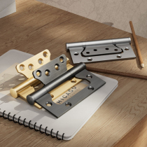 Brushed gold black gray 4-inch stainless steel mother-in-law hinge silent bearing house wooden door loose-leaf hinge without slotting