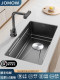 Jomow Sink Large Single Tank Hammer Pattern Thickeneded Sus304 Stainless Steel Kitchen Sink Basin under Counter Middle Upper Basin