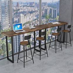 사용자 정의 복고풍 단단한 나무 창 바 테이블 홈 발코니 창 테이블 높은 테이블 벽 긴 테이블 바 테이블과 의자