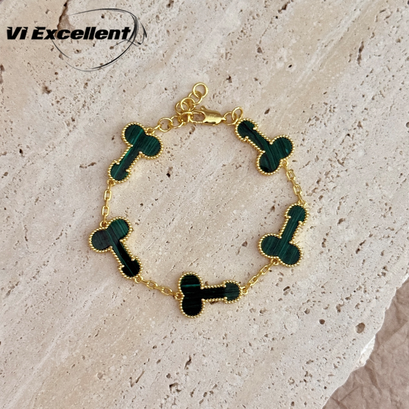 [in Stock] Dikya Bao Malachite Gold-Plated Bracelet, High-End, Versatile, Simple Jewelry, Unisex