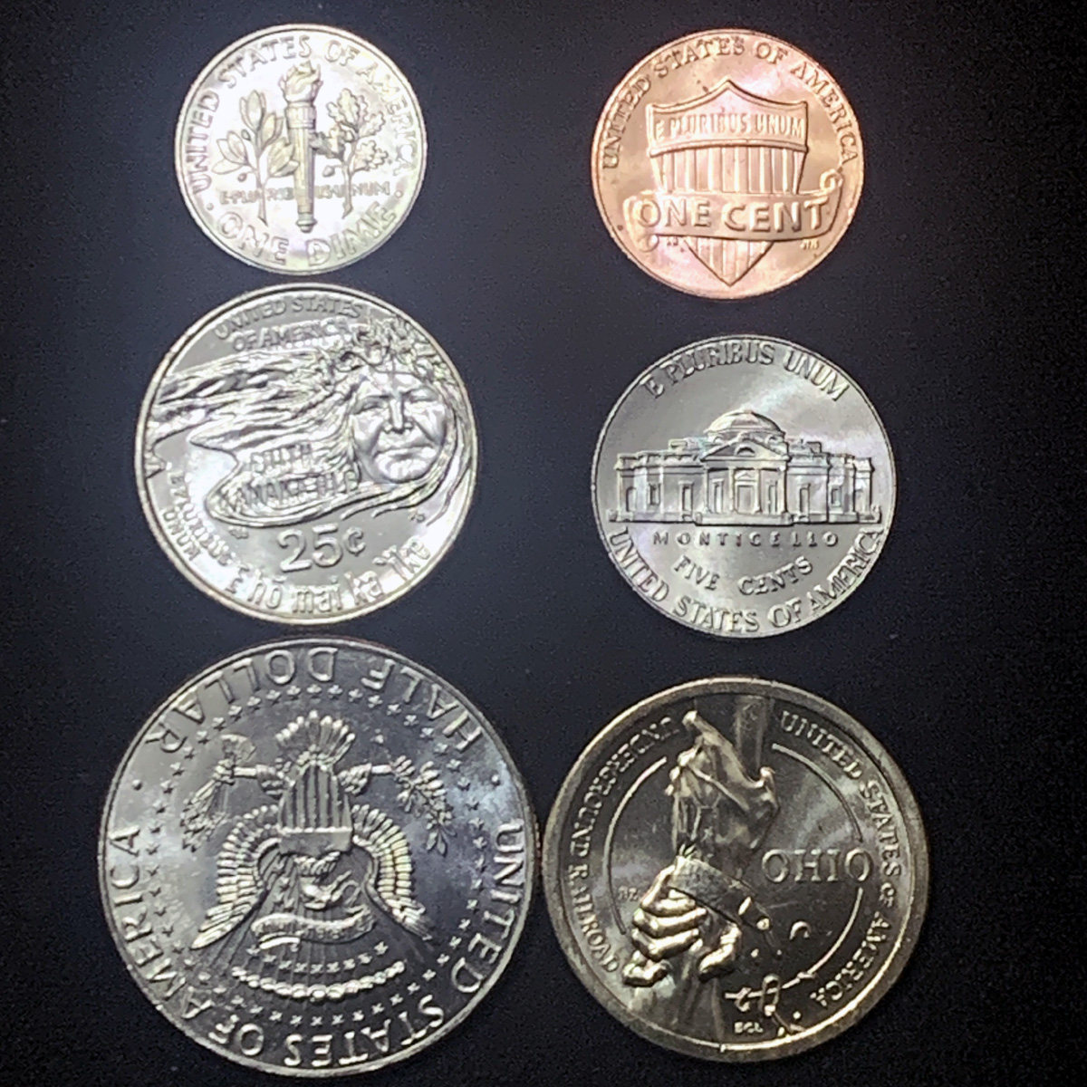 美国硬币2023年全新未流通币6枚套装，同一年份币-淘宝网