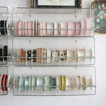 Acrylic transparent ribbon storage rack floral wall-mounted storage rack flower shop special materials tools supplies