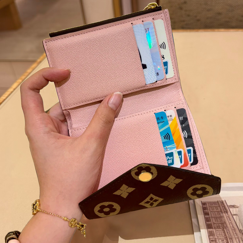 2026 New Model Women's Short Wallet Printed Genuine Leather Coin Purse Simple Flip Cover Coin Purse 70% off Card Holder
