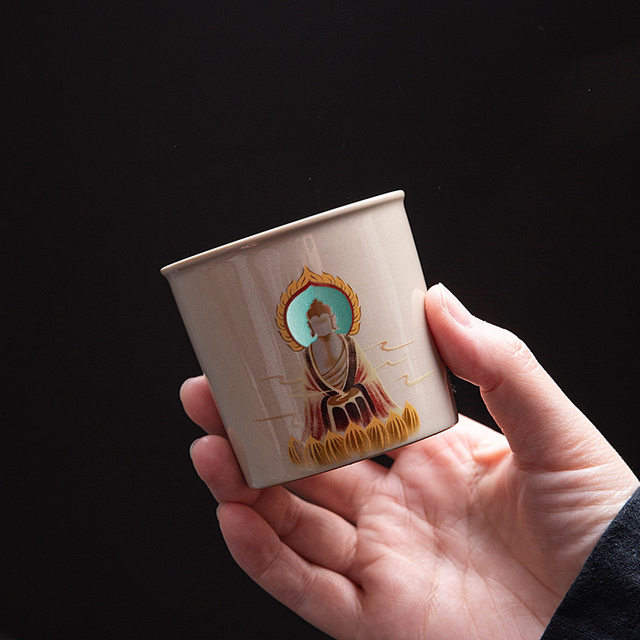 Wuxiang Dunhuang Master Cup Drinking Tea Cup Ceramic Kung Fu Tea Set Personal Single Cup High-end Tea Cup Small Tea Cup