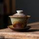Jingdezhen firewood clay bowl ceramic tea cup Sancai tea bowl single non-hot Kung Fu tea set hand bowl