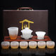 White jade glazed three-capacity bowl high-end tea set
