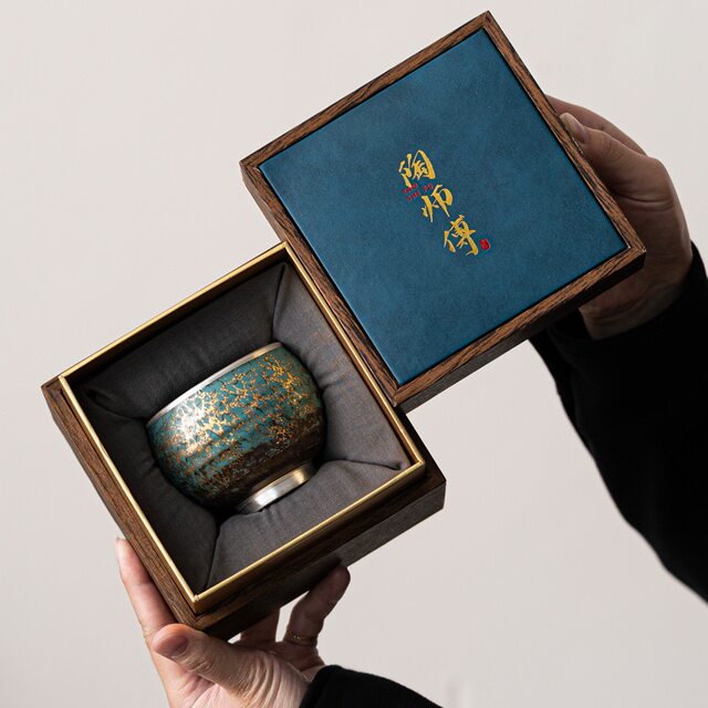 High-end evergreen glaze gold and silver CEO gilt silver cup master cup single cup ceramic kung fu tea cup high-end personal use