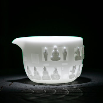 Ice Jade Porcelain Wanfo Gongdao Cup, High-End Tea Sea Ceramic Tea Cup, Tea Sharing and Distribution Device, Kung Fu Tea Set, 2026 New Model