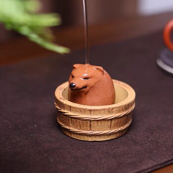 Creative Purple Clay Tea Pet Dog Egg Small Ornament, High-End Tea Set Desktop Tea Tray Tea Ceremony Decoration Accessory