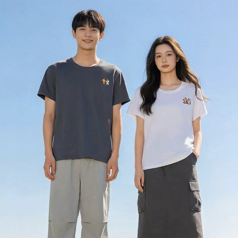 雪中飞2026夏新款男女纯棉短袖T恤印花圆领休闲上衣宽松夏季