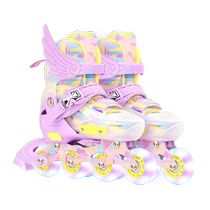 Childrens skates girls roller skates skates 2024 new summer breathable roller skates single row adjustable size