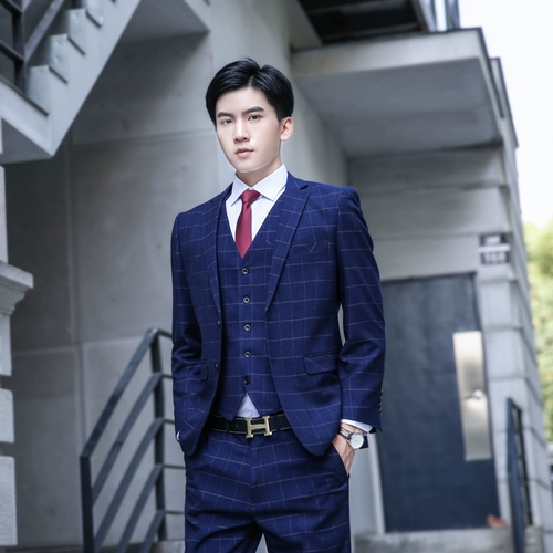 Мужской классический костюм, эластичный пиджак классического кроя для отдыха