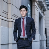 Мужской классический костюм, эластичный пиджак классического кроя для отдыха