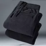 Демисезонные утепленные удерживающие тепло вельветовые трендовые спортивные штаны, оверсайз, свободный прямой крой, большой размер