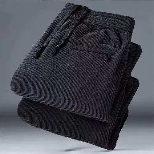 Демисезонные утепленные удерживающие тепло вельветовые трендовые спортивные штаны, оверсайз, свободный прямой крой, большой размер