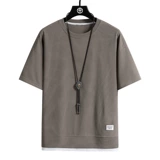 Тонкая дышащая футболка с коротким рукавом для отдыха, круглый воротник