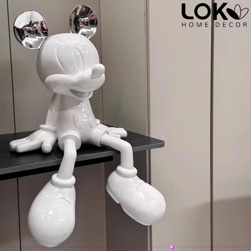 ins Home Decor Luxury Accessories Mickey Living Room Dining Room Ornaments Mickey Mouse Sitting Posture Entrance Hall Wine Cabinet Figurine Cartoon