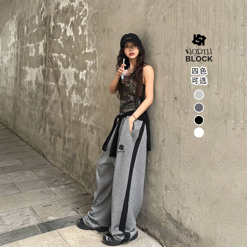 【26 Early Spring】Northblock North Block Air Layer Patchwork Color-Block Sweatpants Casual Loose Versatile Sportswear