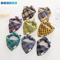 Childrens triangle scarf pure cotton scarf spring and autumn thin baby saliva scarf female baby scarf boy Korean style small square scarf