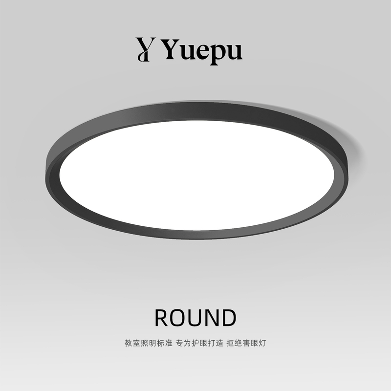 Bedroom Ceiling Light Italian Minimalist Modern Black Ultra-Thin Circular Light with Full Spectrum Eye Protection for Master Bedroom and Study Room