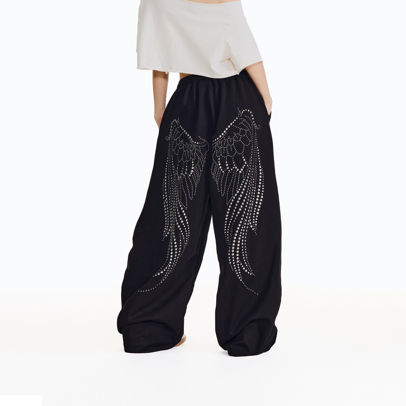 Seasidestar26 Street Dance Trendy American-Style Jogger Flared Sweatpants Jazz Dance Pants for Women