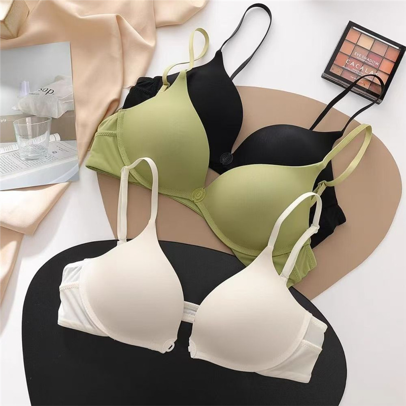 Front-Buttoned Bra for Women with Small Breasts, Push-Up Effect, No Underwire, Summer Lightweight, Breathable, Seamless, Nude-Feel Bra for Young Girls Front-Buttoned Bra for Women with Small Breasts, Push-Up Effect, No Underwire, Summer Lightweight, Breathable, Seamless, Nude-Feel Bra for Young Girls