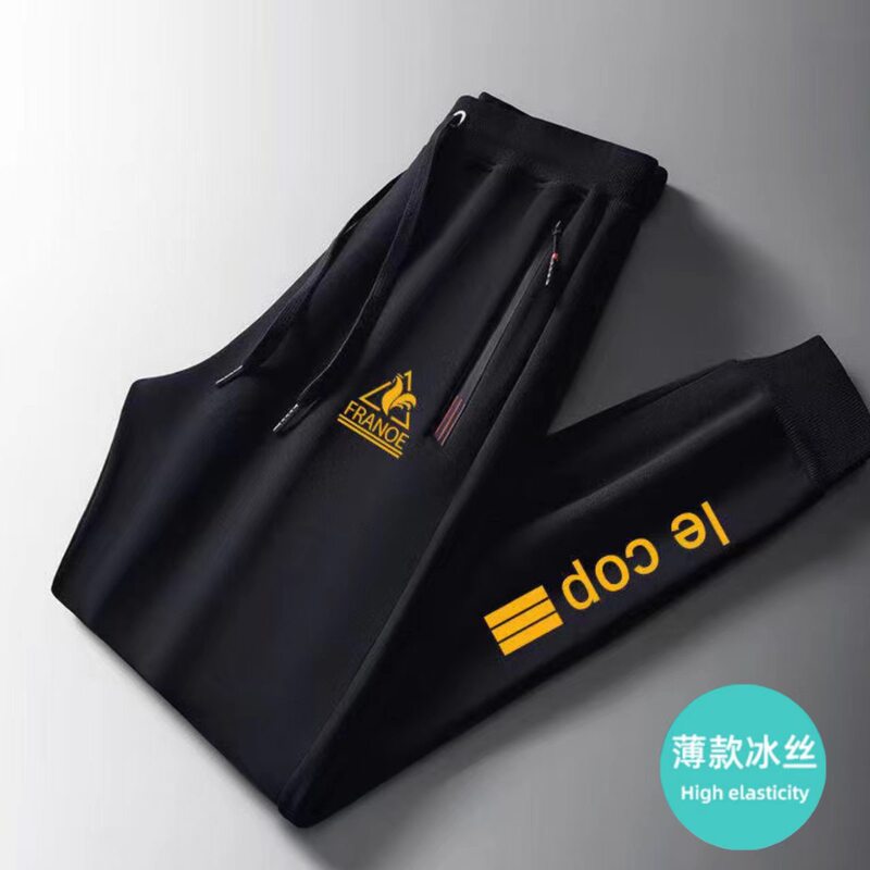 Summer Men's Casual Pants, Fashionable and Versatile, High-End Ice Silk Quick-Dry Jogger Sweatpants, Fitness Sports Workwear Sweatpants