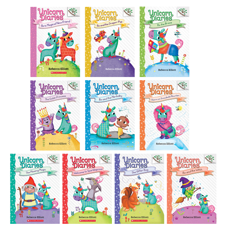 [Classic Diary Bridge Books] Scholastic Unicorn Diaries 10-Book Box Set Unicorn Diaries Full-Color English Original Imported Books Scholastic Big Tree Bridge Chapter Books Recommended English Extracurricular Reading Graded Reading Materials
