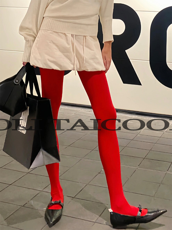 # Good Luck Is Upon You # Jennie-Style Red Stockings, Fashionable and High-End, Trendy for the Year of Birth, Warm Pantyhose.