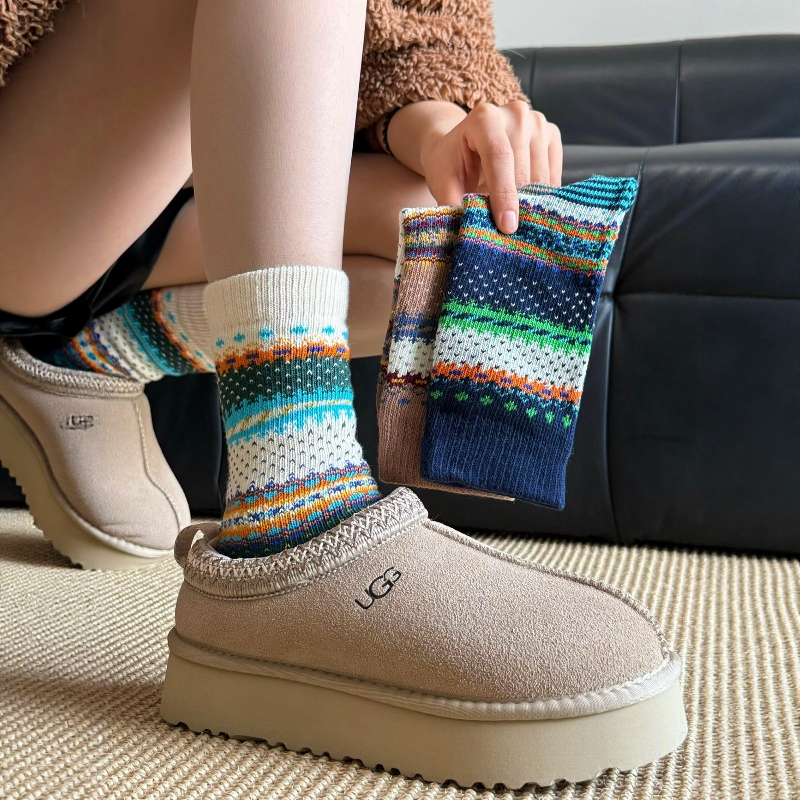 A Touch of Blue Fair Isle~ Unlock the Retro Autumn and Winter Style! Looks Great with Uggs, Super Stylish and Perfect for Keeping Warm in the Cold Weather