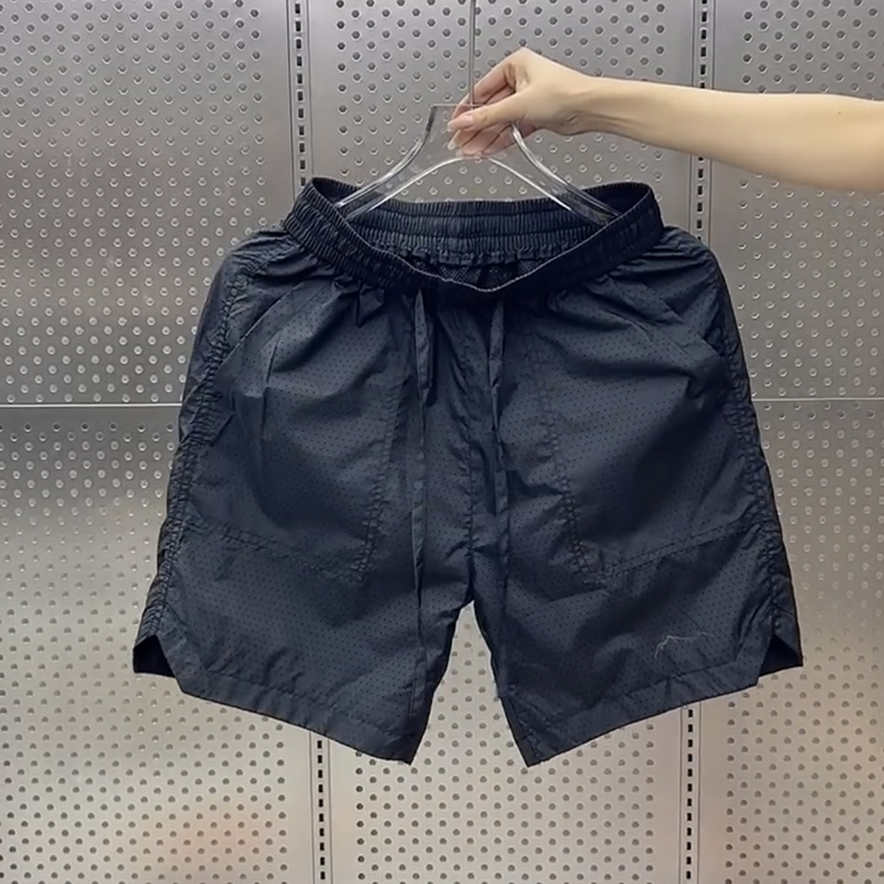 2025 Summer Thin Quick-Dry Sports Shorts for Men, Casual Breathable Mesh Five-Point Shorts, Cool Ice Silk Split Mid-Length Shorts