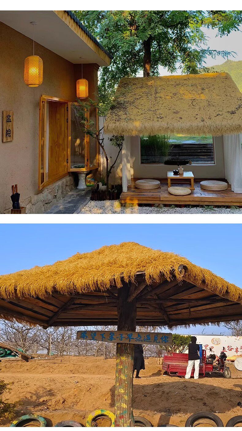 Моделирование соломенной крышей 模拟茅草屋顶稻草亭室外塑料毛棚屋檐景区民宿庭院地毯装饰