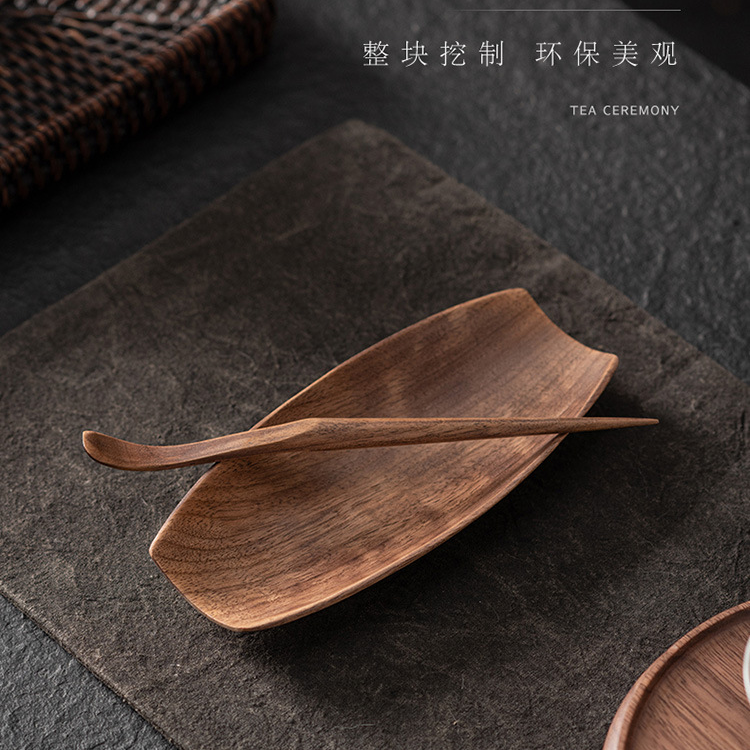 無垢材のティーティーセット、接合なしの全木材、黒檀、梨、クルミ、手羽の木、カンフーティーセット、ティーティーロータスティースプーン