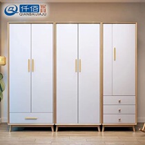 Nordic solid wood wardrobe home bedroom modern light luxury simple combination wardrobe small apartment storage storage cabinet