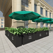Iron outdoor flower box simple new flower trough flower bed partition creative square milk tea shop commercial street greening customization