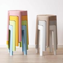 Plastic stool thickened and durable new style simple bench internet celebrity rental home portable square stool restaurant chair