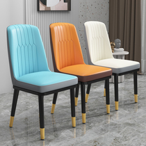 Nordic home light luxury dining chair leisure chair simple backrest stool makeup manicure desk chair hotel chair iron chair