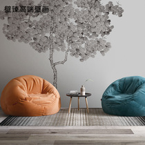 Living room atmosphere a tree artistic conception carved three-dimensional craft mural sofa background wall covering 3D three-dimensional effect wall covering
