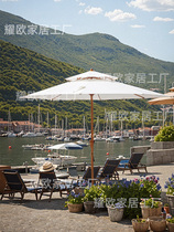 Round outdoor umbrella B&B parasol courtyard umbrella outdoor rain-proof umbrella Internet celebrity retro decorative sun umbrella beach umbrella