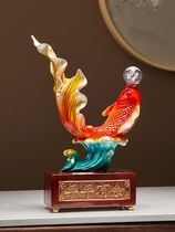 High-end wealth-promoting ornaments goldfish every year home living room wine cabinet decorations TV cabinets opening gifts housewarming gifts