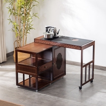 Mobile rotating tea table balcony household tea bar machine tea making all-in-one multi-functional tea table small apartment tea table tea cabinet