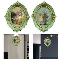 Picture Frame Oval Vintage Photo Frame for Table Wall Hangin