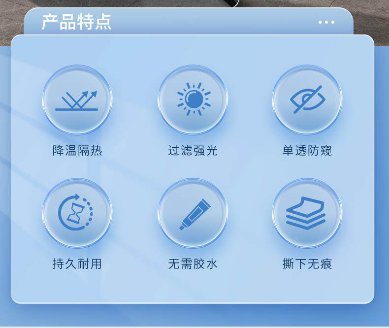 Халли Галли 德国窗户玻璃防晒隔热膜家用单向防窥走光遮阳遮光神器透视贴阳台