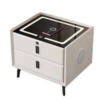Internet celebrity smart bedside table solid wood light luxury simple modern multifunctional bedroom small storage cabinet storage cabinet direct sale