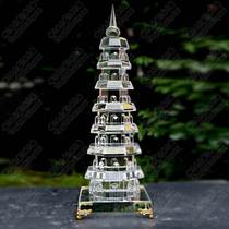 Crystal Wenchang Tower White 7 Nine Floors 9 Floors 13 Floors Home Office Decoration Desk Ornaments Tower Entrance Crafts