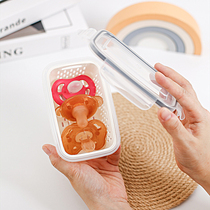 Pacifier storage box baby teether baby mushroom dust-proof box for chewing when going out sterilizable drain box