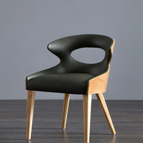 Nordic solid wood leisure chair modern simple Qiadan chair home living room hotel milk tea shop restaurant backrest dining chair