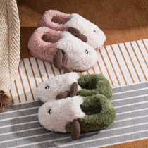 Cotton slippers womens winter home wear bag heel plush cotton shoes comfortable and warm couple style slippers batch