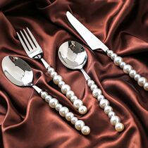 1 3 4Pcs Pearl Cutlery Set Western 18 10 Stainless Steel Tab